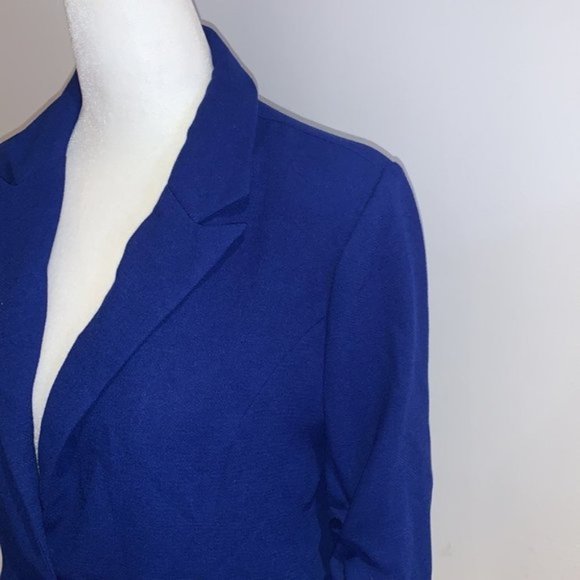 Mine Royal Blue Lightweight Single Breast Blazer Mod Sleeves Size Medium - Picture 4 of 8